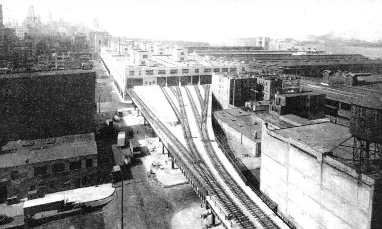 ST. JOHN’S PARK TERMINAL, with the recently constructed viaduct and the tracks spreading out into eight fines as they enter the station