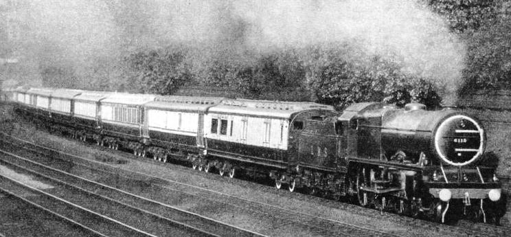 THE ROYAL TRAIN hauled by a Royal Scot, LMS locomotive