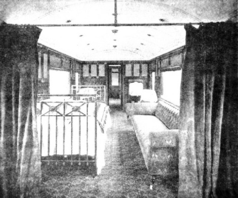 Interior of invalid carriage, London & North Wsetern Railway