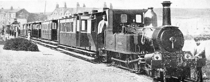 A passenger train about to leave Port Erin Station