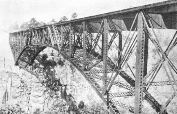 MODERN ALL-STEEL BRIDGE on the Manzanillo-Mexico City line of the National Railways of Mexico