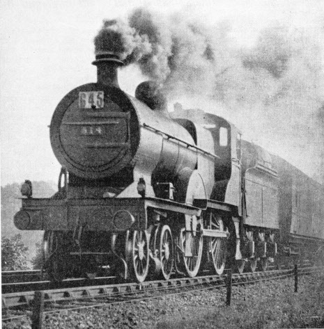 An oil-burning 4-4-0 locomotive on the LMS near Ambergate
