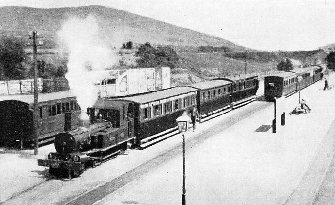 A NARROW-GAUGE TRAIN on the Isle of Man Railway