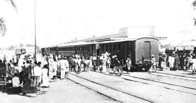 THE ARRIVAL OF THE MAIL TRAIN at the town of Benguela
