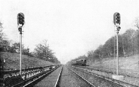 NEW AUTOMATIC SIGNALS govern the Southern Railway's Main Up Line between Balcombe Tunnel and Three Bridges in Sussex.