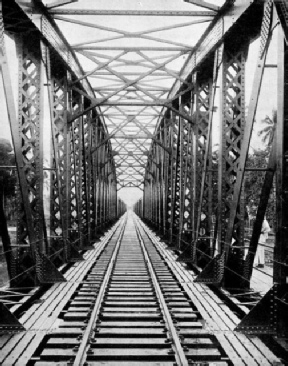 The Sungei Muda Bridge which carries the railway track across a river in the Unfederated State of Kudah