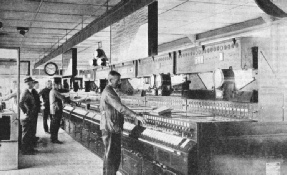 The interior of a new electrically-worked signal-cabin at Brussels (Nord)