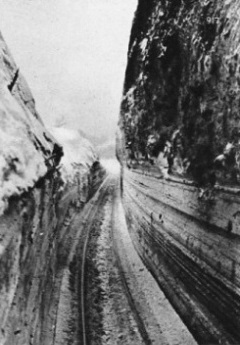 The track clear of snow and ready for service