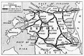 Map of the Estonian State Railways in 1935