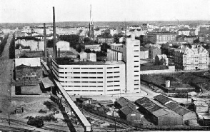 A GENERAL VIEW OF VIIPURI, showing the railway in the foreground. A branch line can be seen leading to a large flour mill.