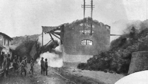 Mascali Station, which lies at the foot of Mount Etna, invaded by molten lava