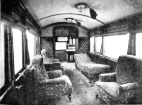 Interior of invalid carriage, London Brighton & South Coast Railway