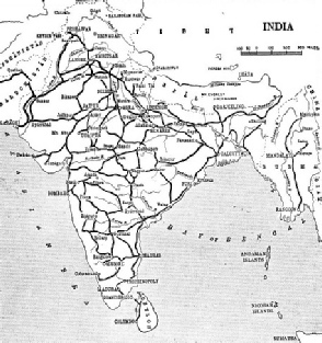 Railway map of India