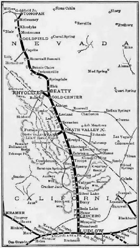 MAP OF THE DEATH VALLEY RAILWAY.