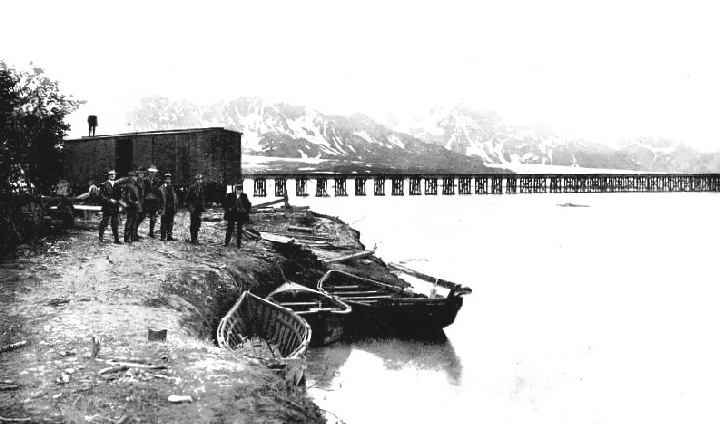 ONE OF THE WOODEN TRESTLE BRIDGES across the Copper River