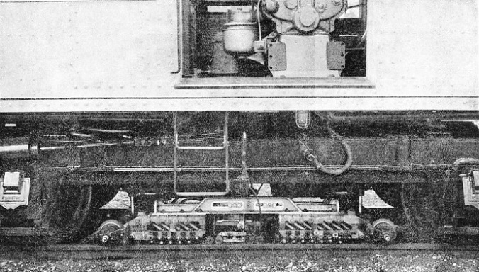 THE SEARCHING UNIT seen in the lowered position in contact with the rail