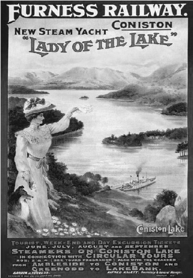 FURNESS RAILWAY ADVERTISING for trips on Lake Coniston