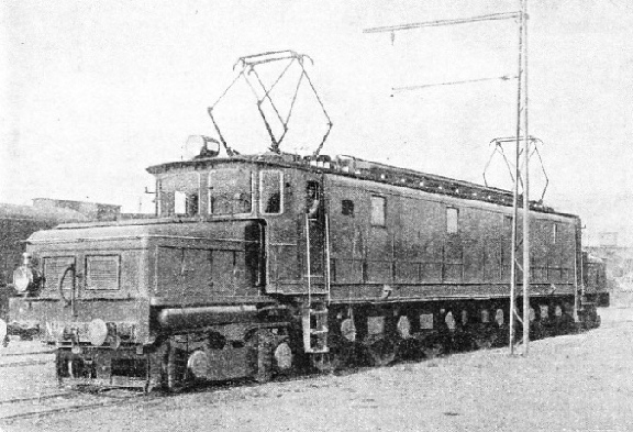 MODERN ELECTRIC LOCOMOTIVE of the type in service on the Northern Railway of Spain