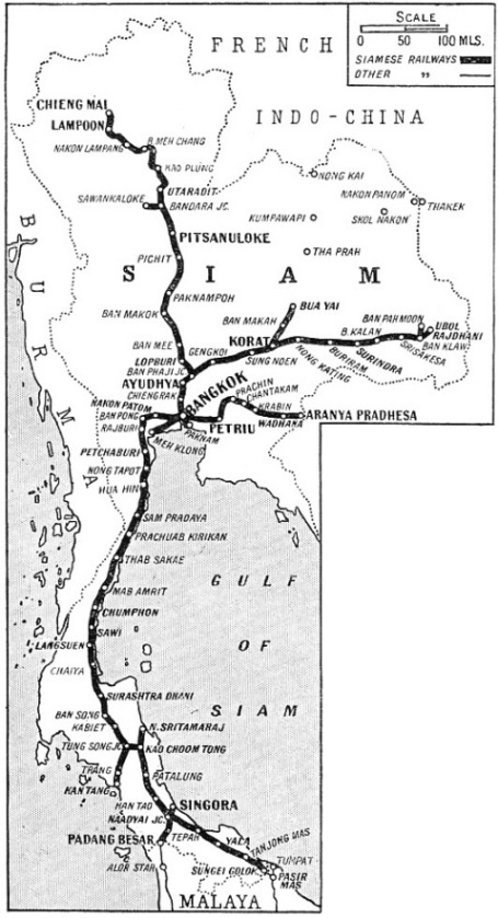 Railway map of Siam