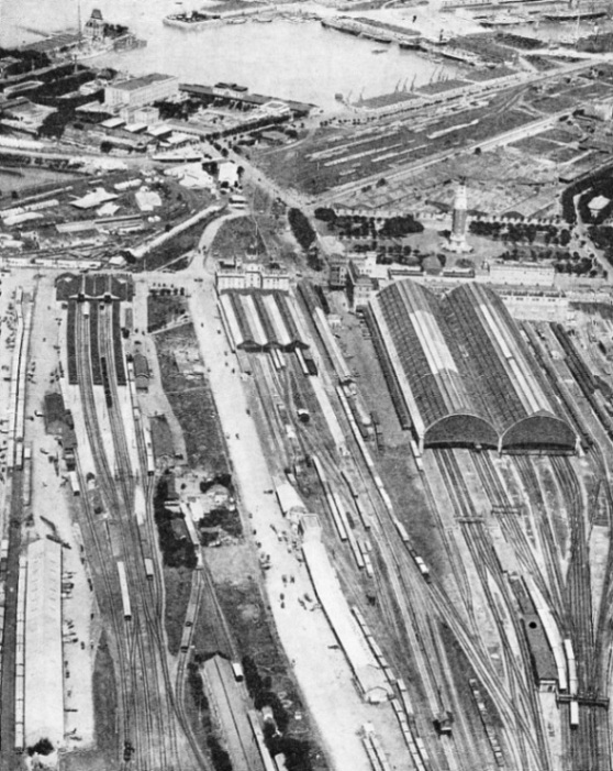 An aerial view of the three termini in Buenos Aires