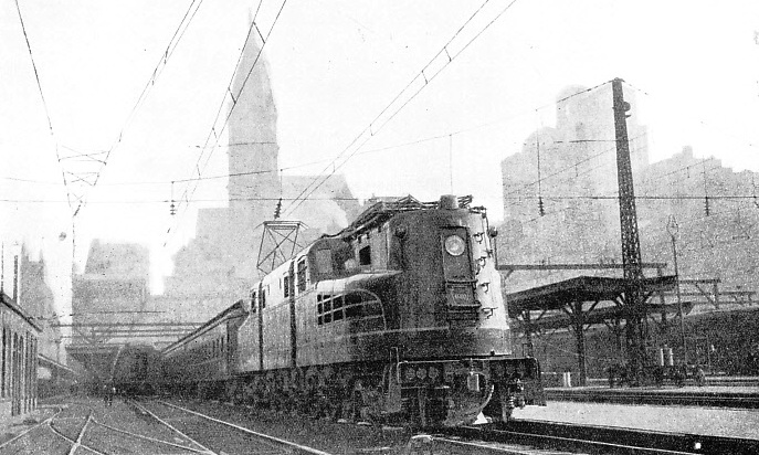 one of the hourly express trains is seen leaving Broad Street Station, Philadelphia