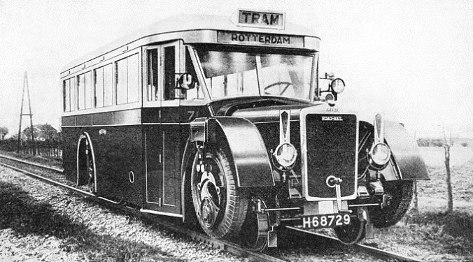 A COACH TYPE of road-railer built by the Karrier Motors, Ltd, for service on the lines of the Rotterdam Tramways