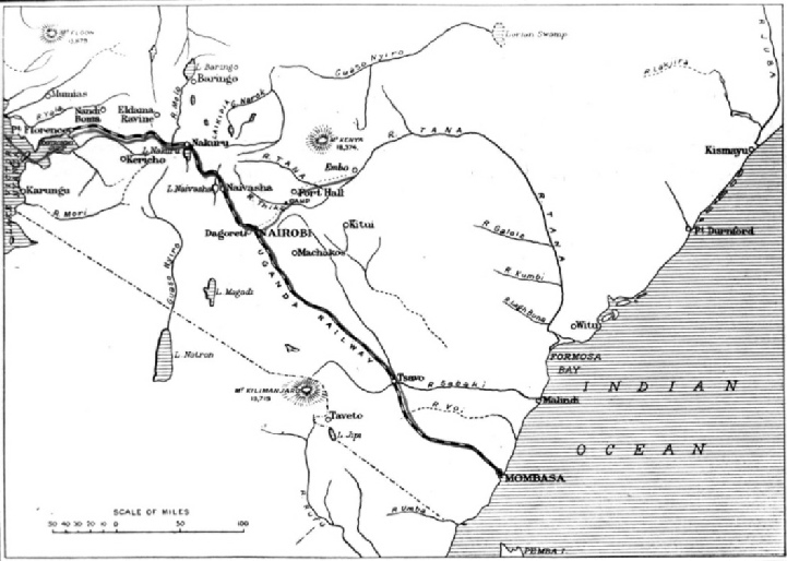 MAP OF THE UGANDA RAILWAY