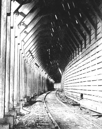 INTERIOR OF SNOW-SHED on the Canadian Pacific Railway