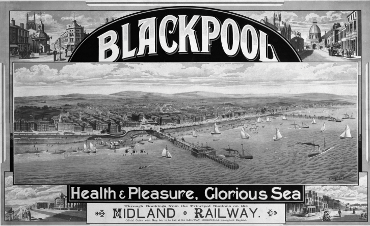 A Midland Railway poster lauding the attractions of Blackpool