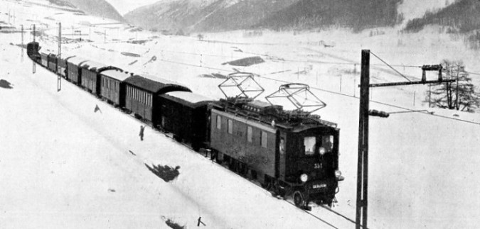 MIXED TRAFFIC ON THE ELECTRIFIED SECTION OF THE RHAETIAN RAILWAYS