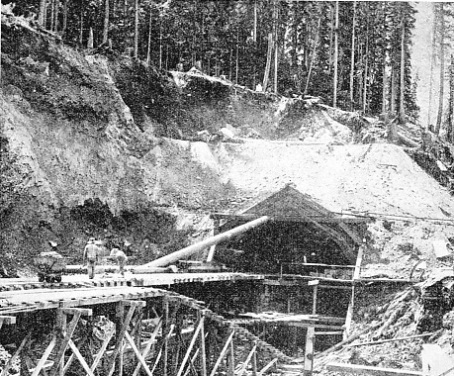 one of the entrances to the Connaught Tunnel during construction