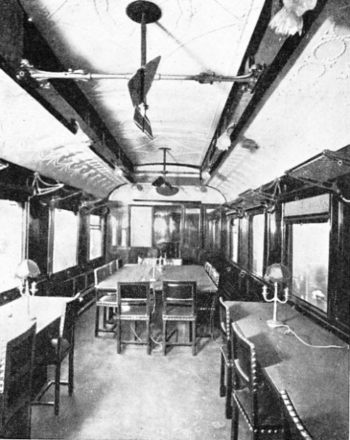 THE INTERIOR of the historic coach in which the Armistice was signed