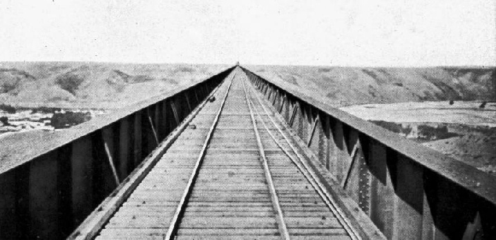 LOOKING ALONG THE DECK OF LETHBRIDGE VIADUCT