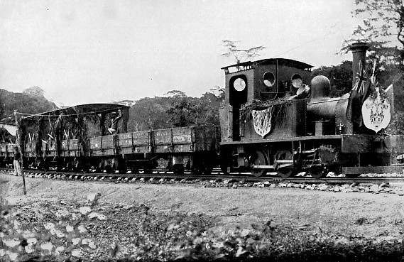 ARRIVAL OF THE FIRST LOCOMOTIVE IN COOMASSIE