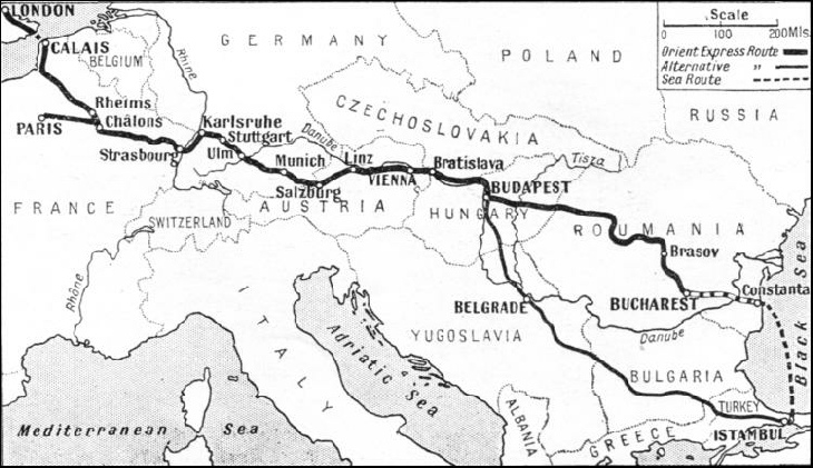 THE ROUTE OF THE ORIENT EXPRESS
