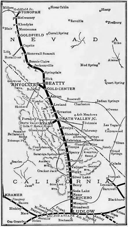 MAP OF THE DEATH VALLEY RAILWAY.