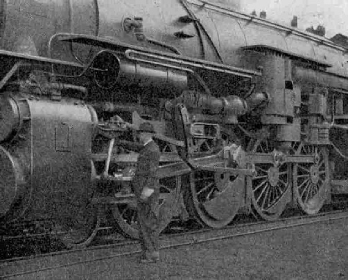 Details of one of the Southern Pacific 4-8 2 freight and passenger locomotives
