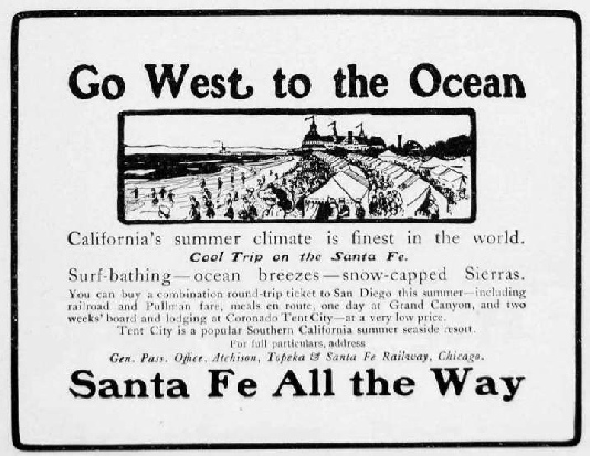 Atchison Topeka & Santa Fe Railway advert c1903