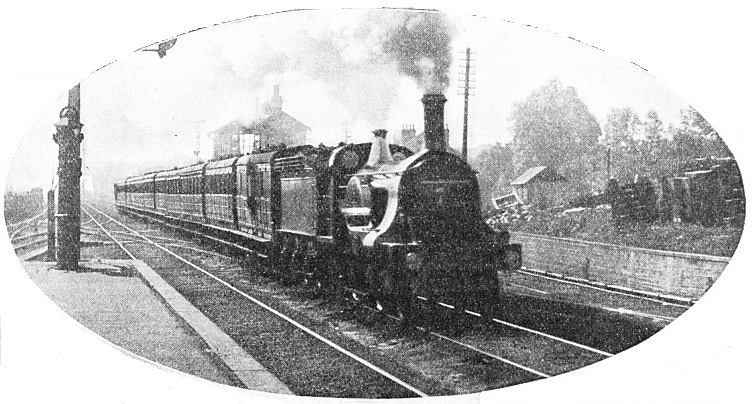 THE FLYING SCOTSMAN of bygone days passing New Barnet