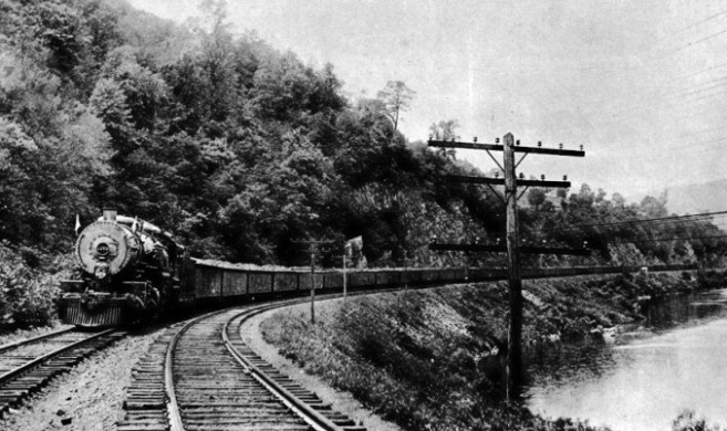 GIGANTIC COAL TRAIN ON THE NORFOLK AND WESTERN RAILROAD