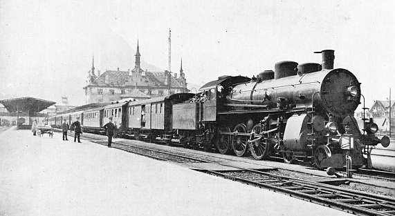 THE ST. GOTTHARD EXPRESS HAULED BY THE LATEST TYPE OF 4-6-0 STEAM LOCOMOTIVE