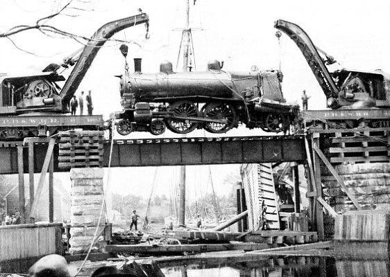 THE LOCOMOTIVE LIFTED FROM THE RIVER