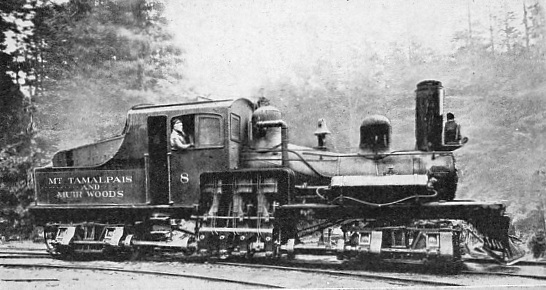 THE SHAY GEARED LOCOMOTIVE on the Mt Tamalpais and Muir Woods Scenic Railway