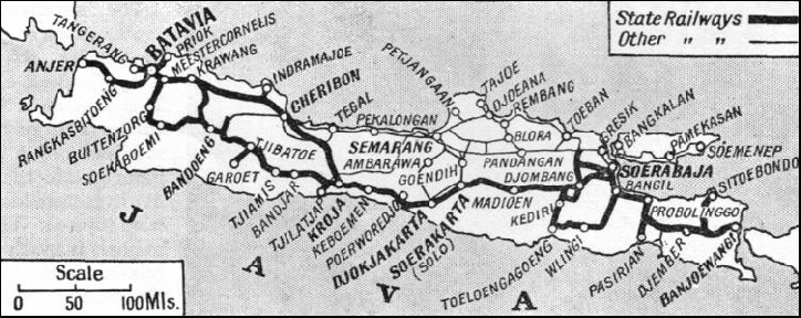 Railway map of Java