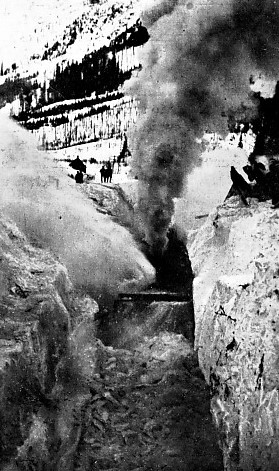 CANADIAN PACIFIC RAILWAY ROTARY SNOW-PLOUGH AT WORK