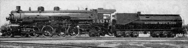 A powerful and economical 4 -8-2 passenger locomotive of the Southern Pacific Railroad