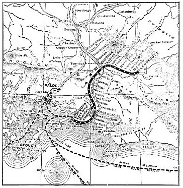 ROUTE MAP OF THE COPPER RIVER AND NORTH WESTERN RAILWAY