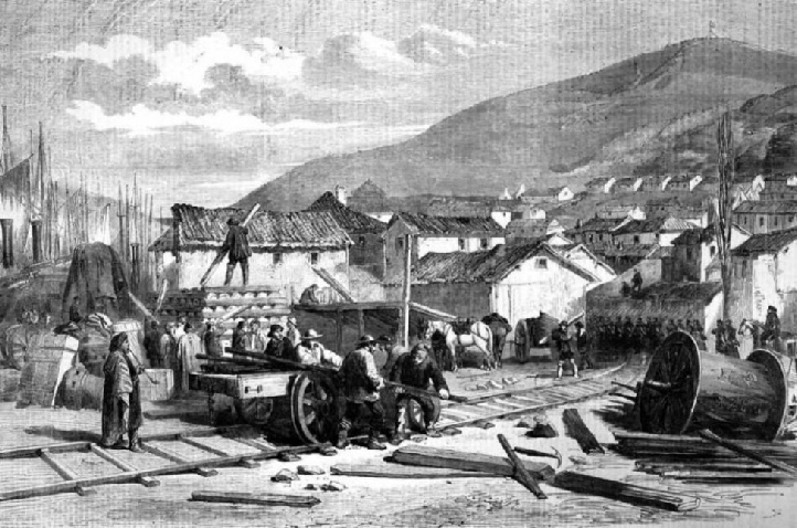 Commencement of the railway works at Balaclava