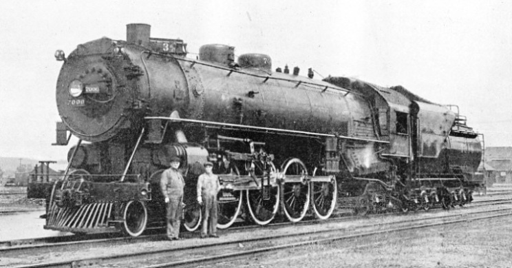 THE HUGE “MOUNTAIN” EXPRESS LOCOMOTIVE (NO. 7000) OF THE UNION PACIFIC RAILROAD