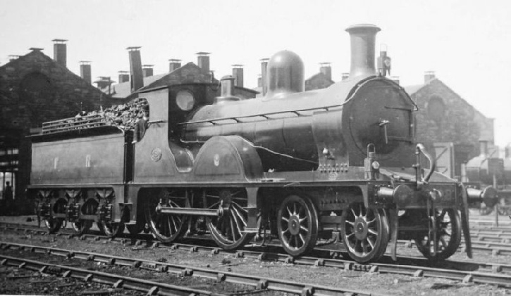 ONE OF THE STANDARD TYPE OF 4-4-O express passenger locomotives of the Furness Railway